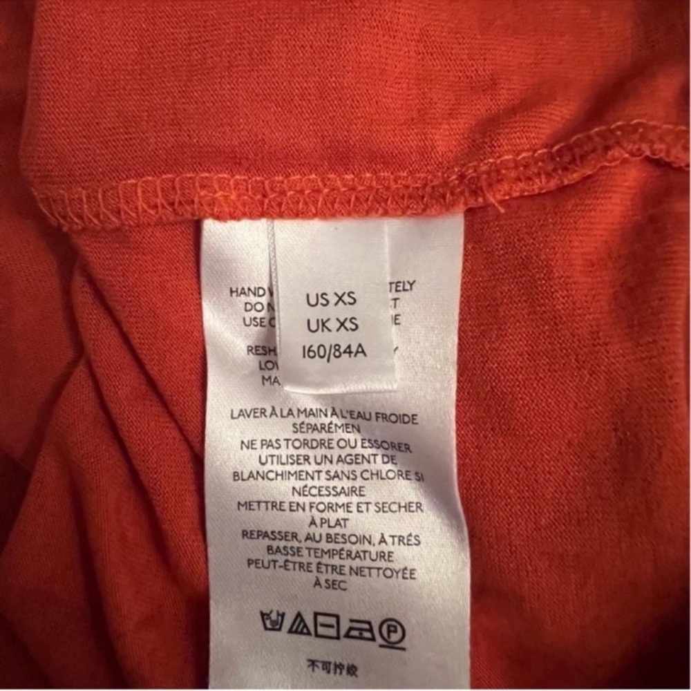 Anthropologie Maeve Pointelle Knit 3/4 Sleeve Dress SZ XS Spicy Orange - Picture 11 of 11
